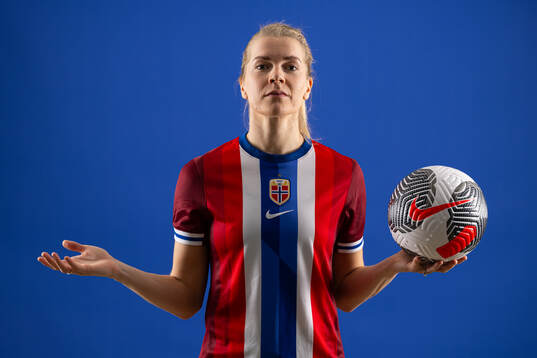 Ada Hegerberg of the Norwegian national football team poses