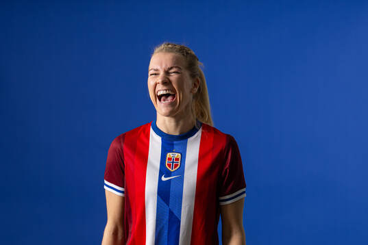 Ada Hegerberg of the Norwegian national football team poses