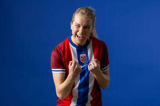Ada Hegerberg of the Norwegian national football team poses