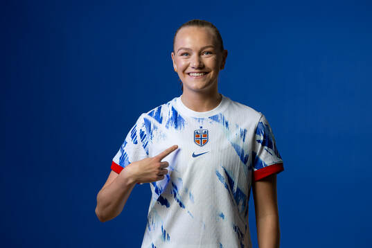 Frida Maanum of the Norwegian national football team poses
