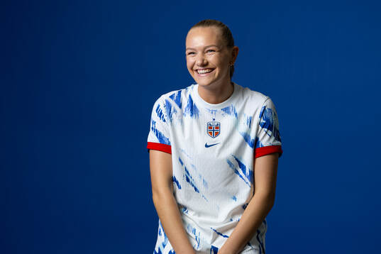 Frida Maanum of the Norwegian national football team poses