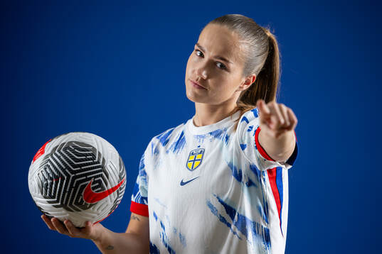 Guro Reiten of the Norwegian national football team poses