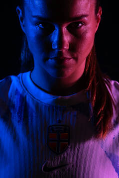 Guro Reiten of the Norwegian national football team poses