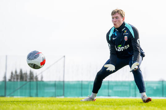 Goalkeeper Mathias Dyngeland of the Norwegian national