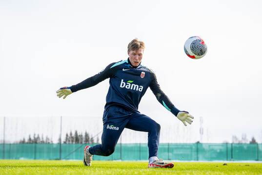 Goalkeeper Mathias Dyngeland of the Norwegian national
