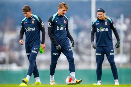 Sander Berge, Martin Ødegaard and Erling Braut Haaland of