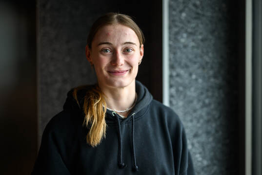 Linnéa Andersson of Sweden poses for a portrait at a press