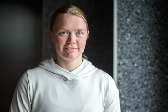 Sara Hjalmarsson of Sweden poses for a portrait at a press