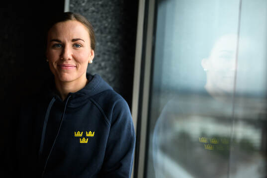 Anna Kjellbin of Sweden poses for a portrait at a press