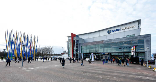 SAAB Arena före kvartsfinal tre i SHL mellan Linköping