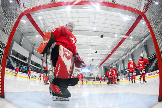 Goaltender Andrea Braendli of Switzerland