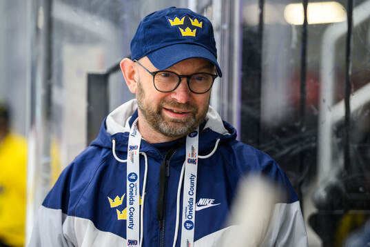Media manager Stefan Ladhe of Sweden at a practice session