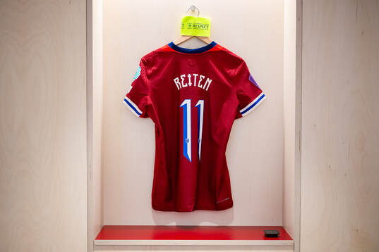 The kit of Guro Reiten of Norway in the dressing room