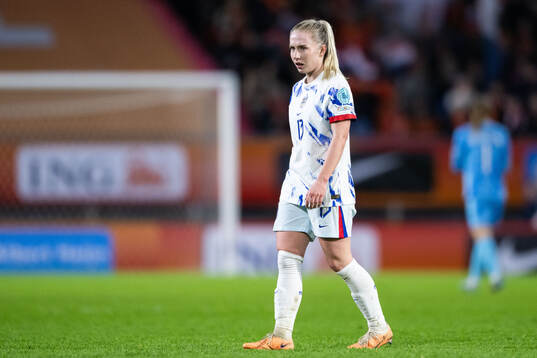 Thea Bjelde of Norway looks dejected