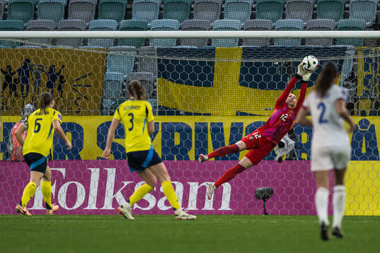 Goalkeeper Jennifer Falk of Sweden