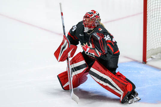 Goaltender Emerance Maschmeyer of Canada