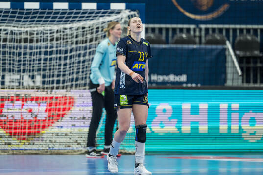 Emma Lindqvist of Sweden looks dejected