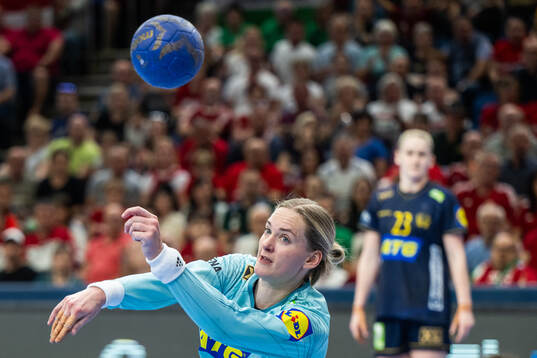 goalkeeper Johanna Bundsen of Sweden with a save