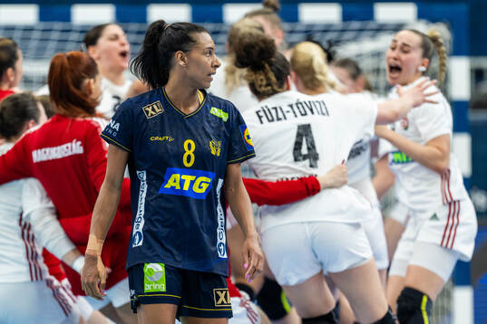 Jamina Roberts of Sweden looks dejected