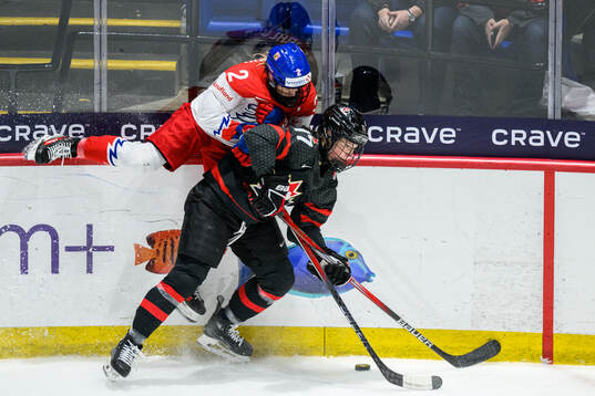 Aneta Tejralova of Czech Republic and Ella Shelton of Canada