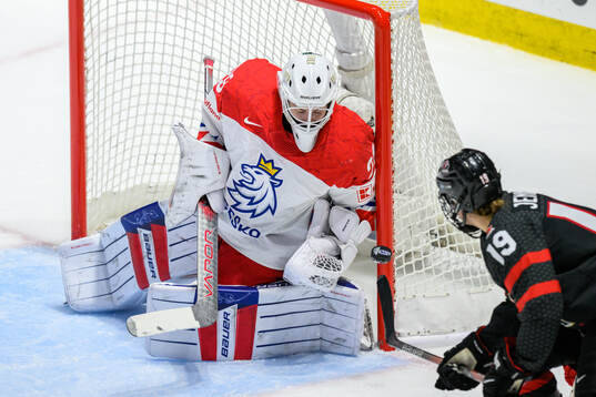 Goaltender Klara Peslarova of Czech Republic