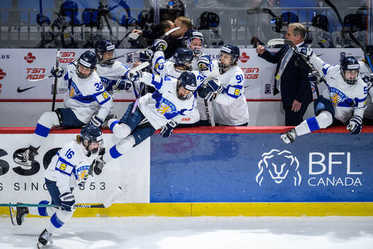 Players of Finland celebrate