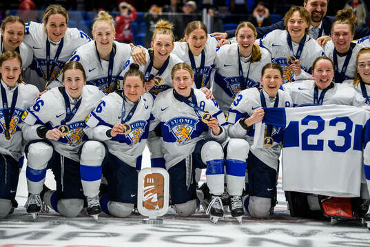Players of Finland celebrate