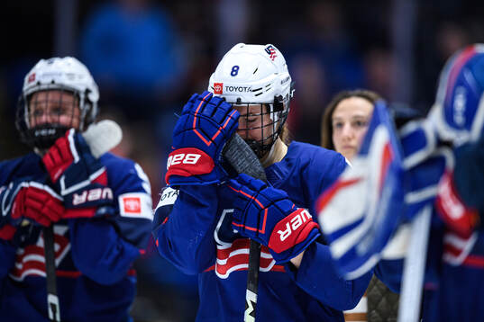 Haley Winn of USA looks dejected