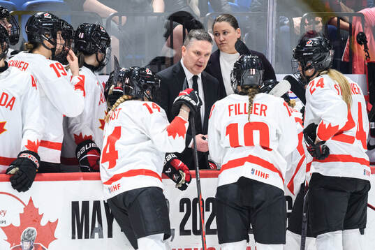 Head coach Troy Ryan of Canada at a time-out