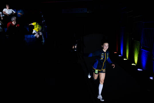 Olivia Löfqvist of Sweden enters the arena