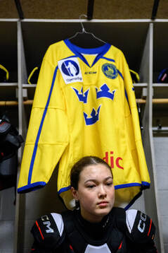 Ebba Westerlind in the Swedish dressing room