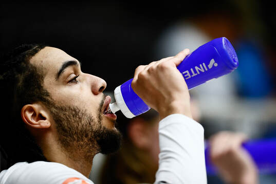 Luleås Denzel George före basketmatchen i herrarnas SBL