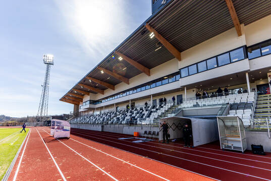 Inne på arenan innan fotbollsmatchen i Superettan mellan