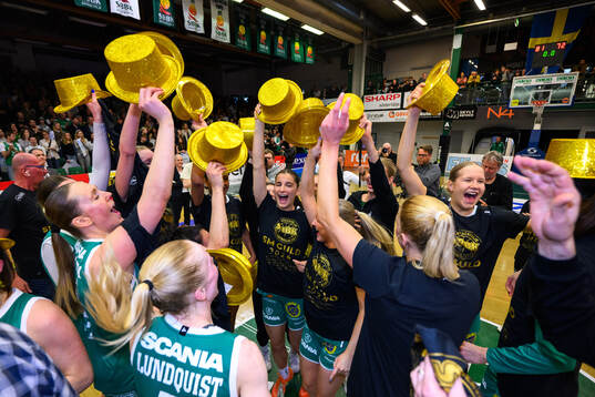 Södertäljes spelare jublar