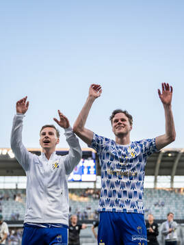 IFK Göteborgs Lucas Kåhed och Gustaf Norlin jublar