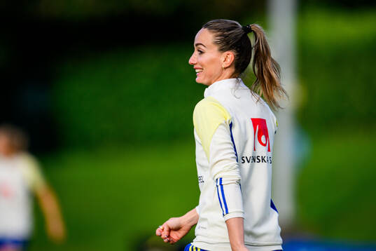 Kosovare Asllani of Sweden at a training session the