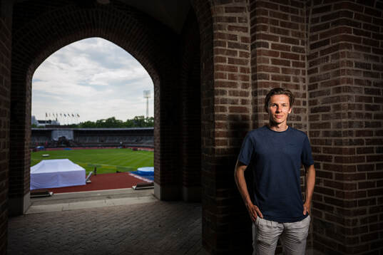 Swedish athlete Andreas Almgren poses for a portrait