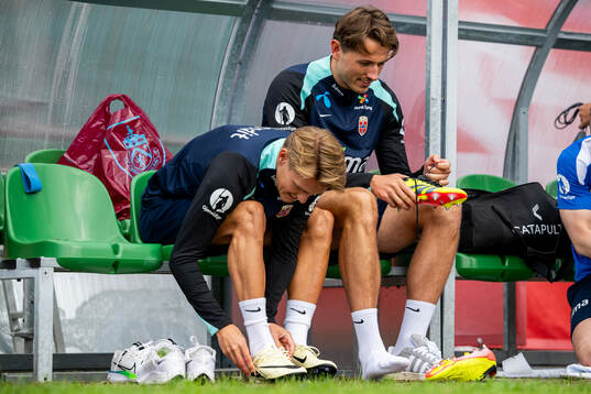 Martin Ødegaard and Sander Berge of the Norwegian national