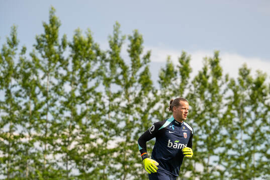 Goalkeeper Ørjan Håskjold Nyland of the Norwegian