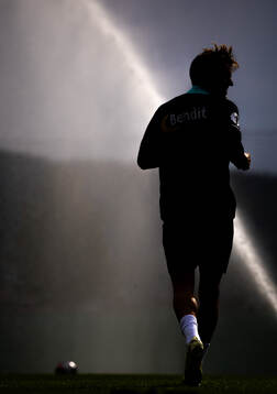 The silhouette of Martin Ødegaard of the Norwegian
