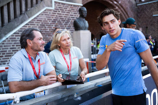 Greg and Helena Duplantis with Armand Duplantis of Sweden