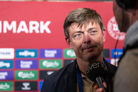 Head coach Jon Dahl Tomasson of Sweden in mixed zone