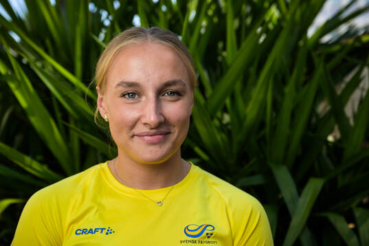 Thea Löfman of the Swedish national athletics team poses