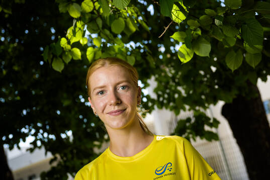 Moa Granat of the Swedish national athletics team poses for
