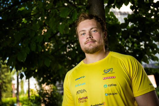 Jesper Arbinge of the Swedish national athletics team poses
