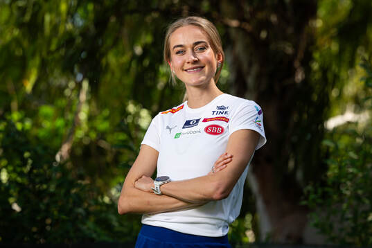 Amalie Sæten of the Norwegian national athletics team
