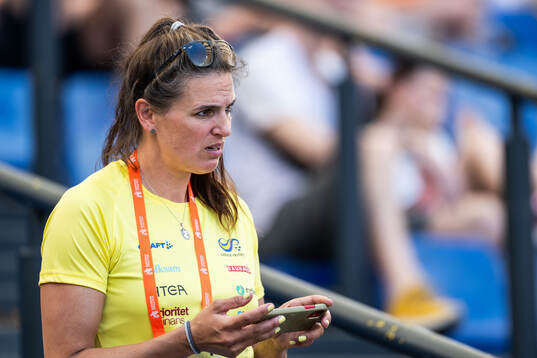 Nadja Casadei, coach of Lovisa Karlsson of Sweden (not