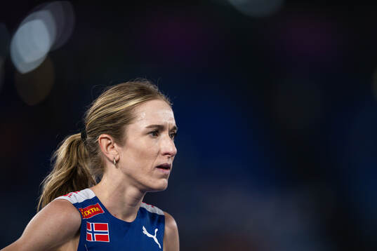 Karoline Bjerkeli Grøvdal of Norway looks dejected