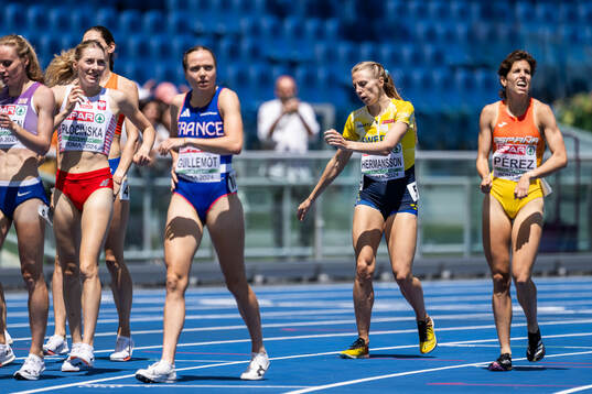Hanna Hermansson of Sweden looks dejected