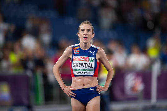 Karoline Bjerkeli Grøvdal of Norway looks dejected